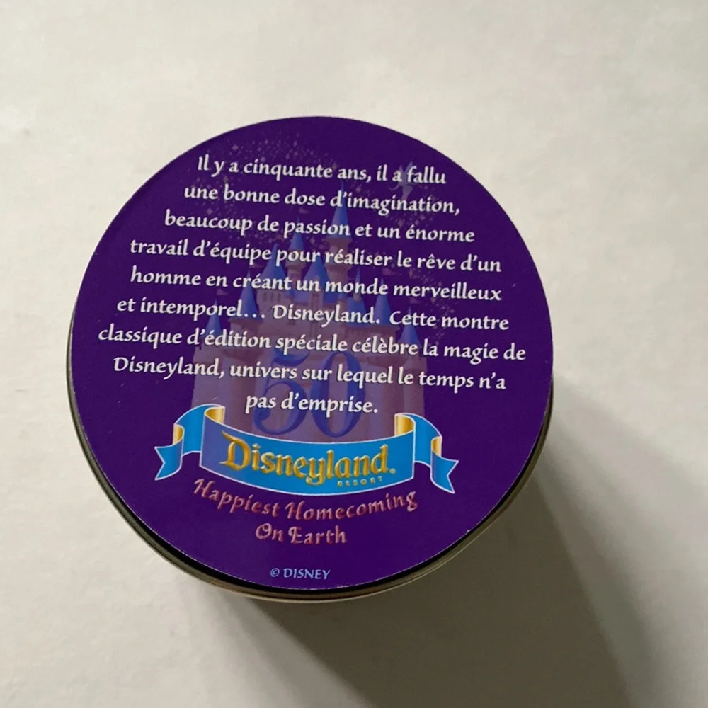 Vintage Disneyland 50th anniversary watch in tin